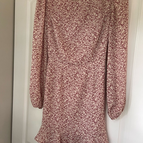 Lulus Mauve Floral Print Ruffled Mini Dress - Picture 1 of 2